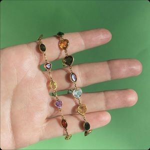 18kt Gold and multi stone bracelet. #NM93568